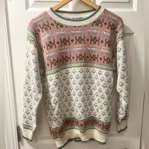 Shapely Knits - 90's Vintage Floral Knit Sweater